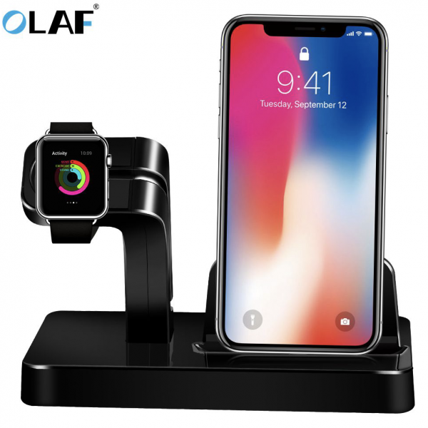 Docking Station Apple Watch & iPhone Zwart / Wit
