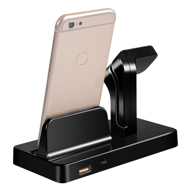 Docking Station Apple Watch & iPhone Zwart / Wit