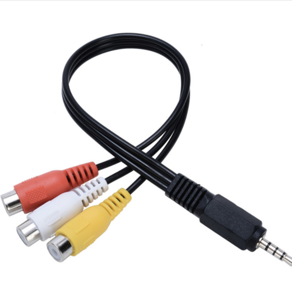 3.5 mm Jack naar 3 RCA vrouwelijke audio-videokabel