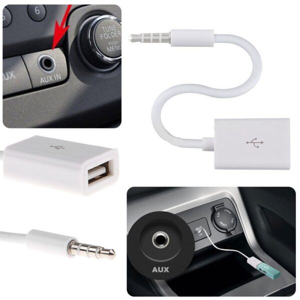 Aux naar Usb adapter Auto 3.5mm Man AUX Audio Plug naar USB 2.0 Vrouwelijke Converter Adapter