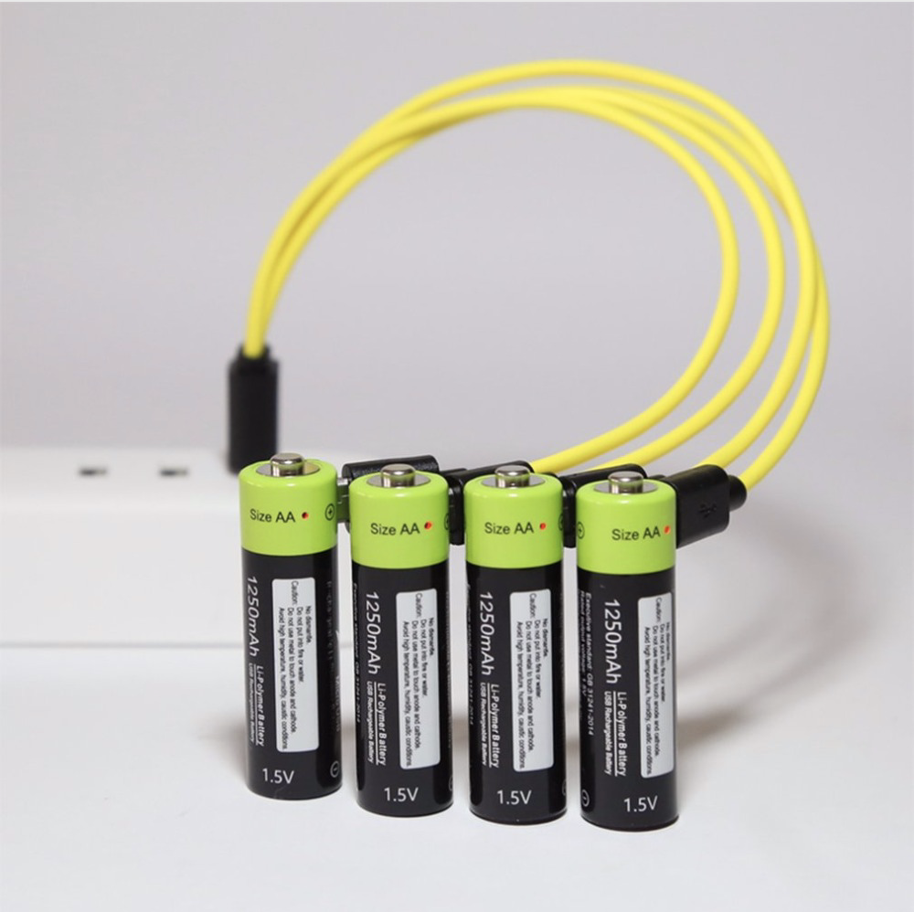 ZNTER AA Oplaadbare Batterij V 2A 1250 mAh USB Opladen Lithium Batterij met Micro Usb-kabel 2 Stks/set | MacTurn