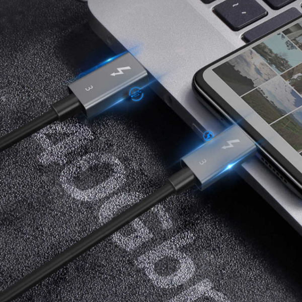 Thunderbolt 3 Kabel 40Gbps 100W USB-C naar USB-C data / oplaadkabel Thunderbolt 3 Kabel 40Gbps 100W USB-C naar USB-C data / oplaadkabel