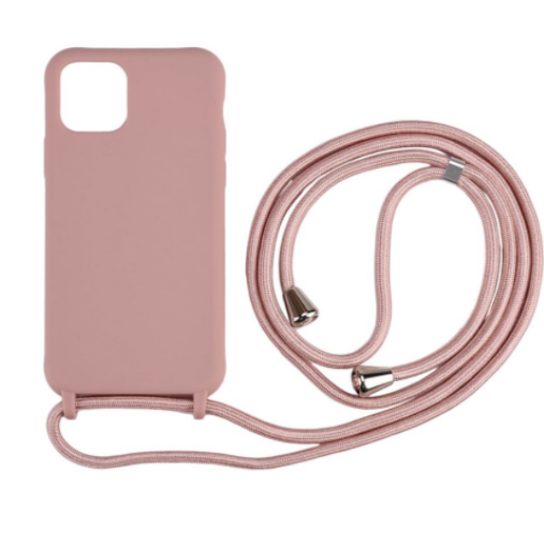 iPhone 11 Anti Shock Hoesje Back Cover met Koord - Zwart/Roze/Groen/Blauw