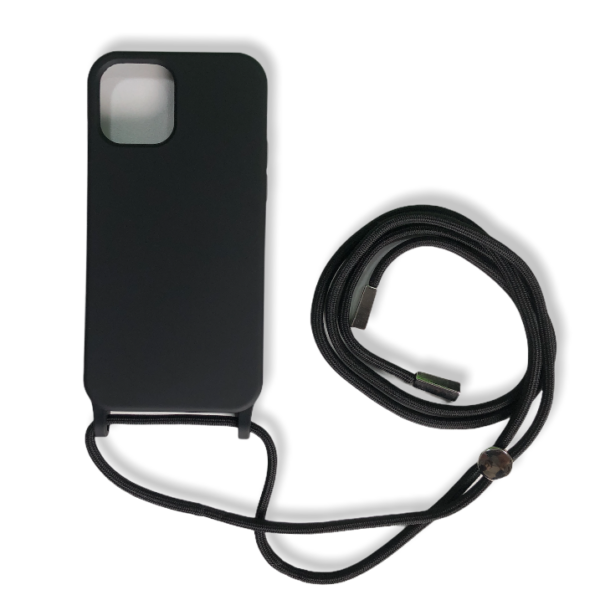iPhone 11 Pro Anti Shock Hoesje Back Cover met Koord - Zwart/Roze/Groen/Blauw