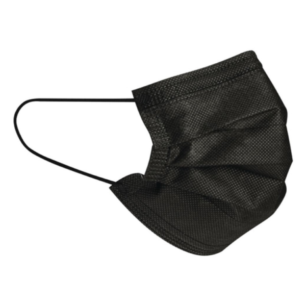 3 Laags Professioneel Mondkapje met oorlussen - Zwart - 50 Stuks